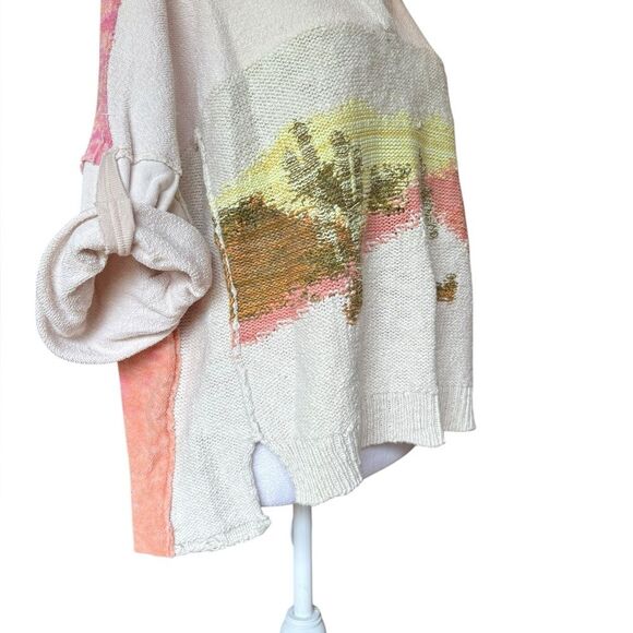 Pilcro Anthropologie Desert Intarsia Sweater Tee Womens Size Medium Cotton - Picture 7 of 15